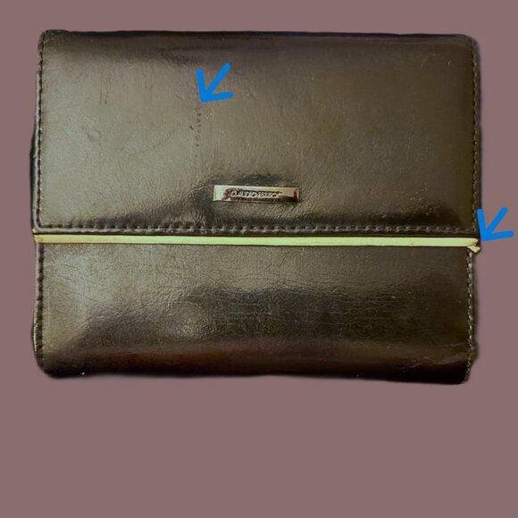 Claudio Ferrici Black Leather Wallet Extra Long Fold Out Unisex Wallet EUC - Picture 10 of 12